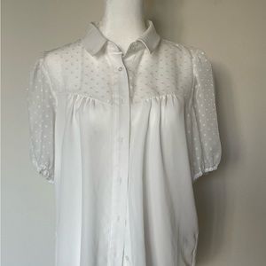 Laundry- by Shelly Sega white blouse.with puff sleeves